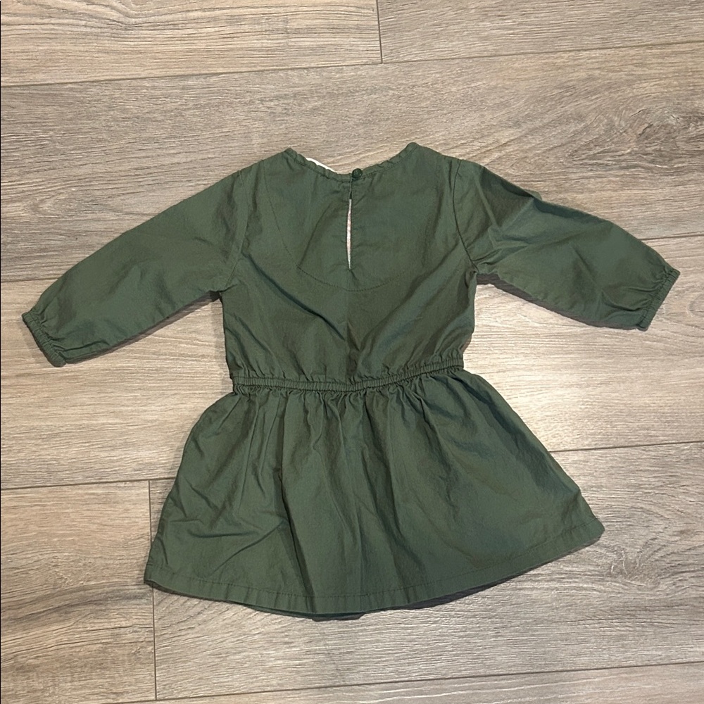 Charming Green Kids Dress‎ with Floral Embroidery Size 9-12 months - Picture 3 of 3